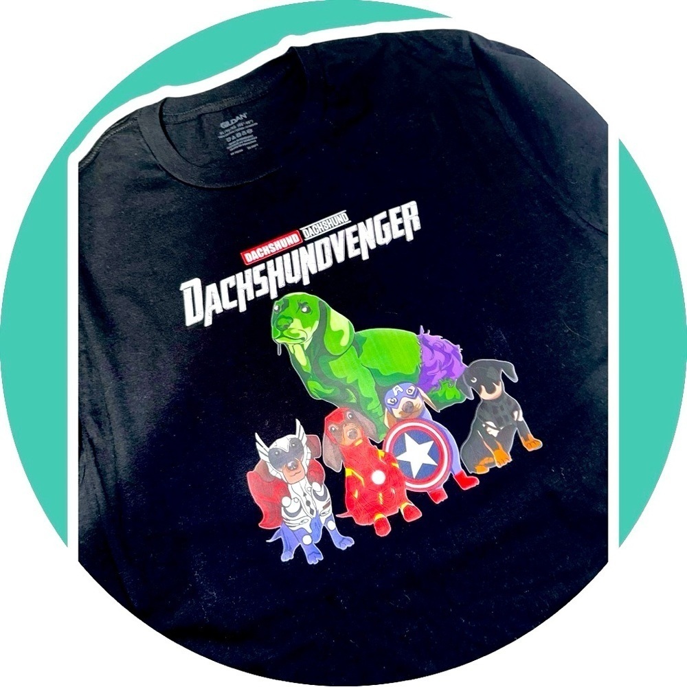 New Unisex Adult Dachshundvengers Graphic T-Shirt